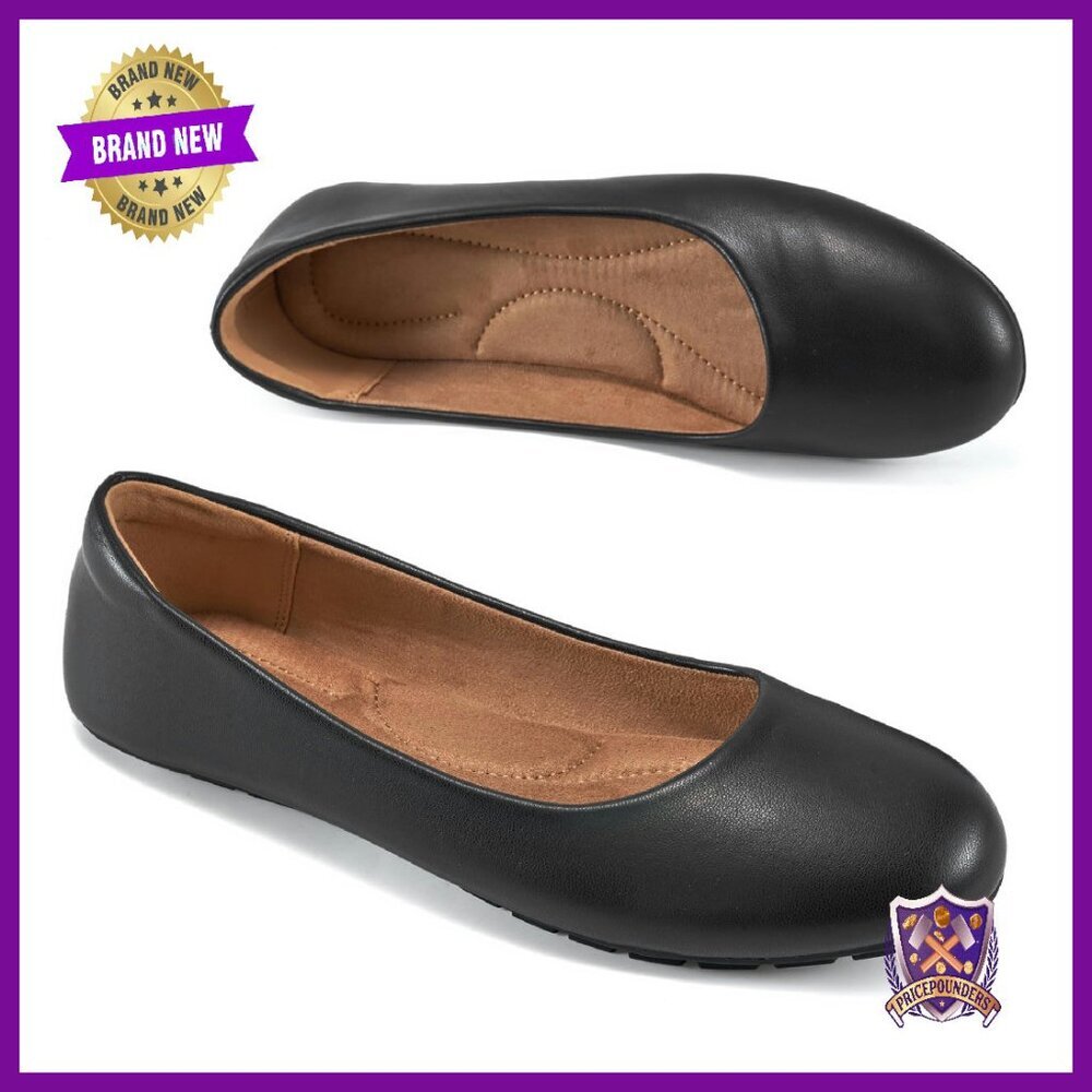 Women's Comfort Flats Round Toe Slip On Work Wedding Shoes